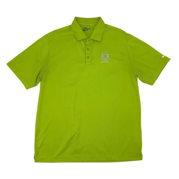 Nike Golf Shirt Mens L Large Sprout Green 2012 Medinah Golf Club Tournament Polo - Picture 1 of 10